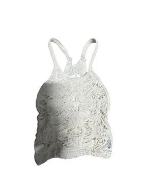 Free People White Crochet FP Movement Racerback Top Sz XS/S